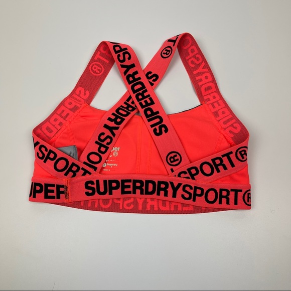SUPERDRY Sport Neon Orange Sports Bra XS - Picture 2 of 16